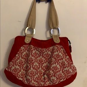 Large Red Quilted Purse.